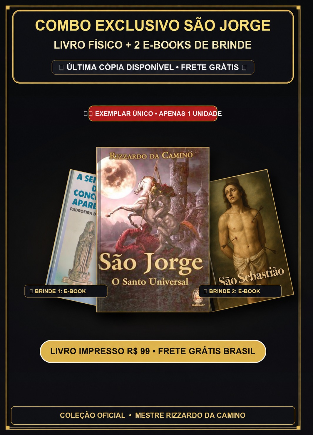 Combo Exclusivo - Livro Físico São Jorge + 2 E-Books de Brinde